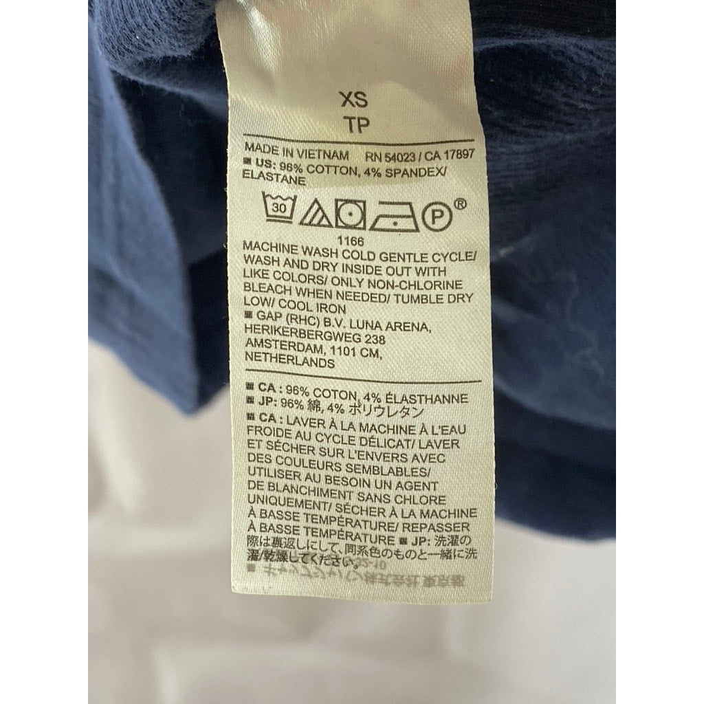 BANANA REPUBLIC Women's Preppy Navy Crewneck Ribbed Racer Tank Top SZ XS