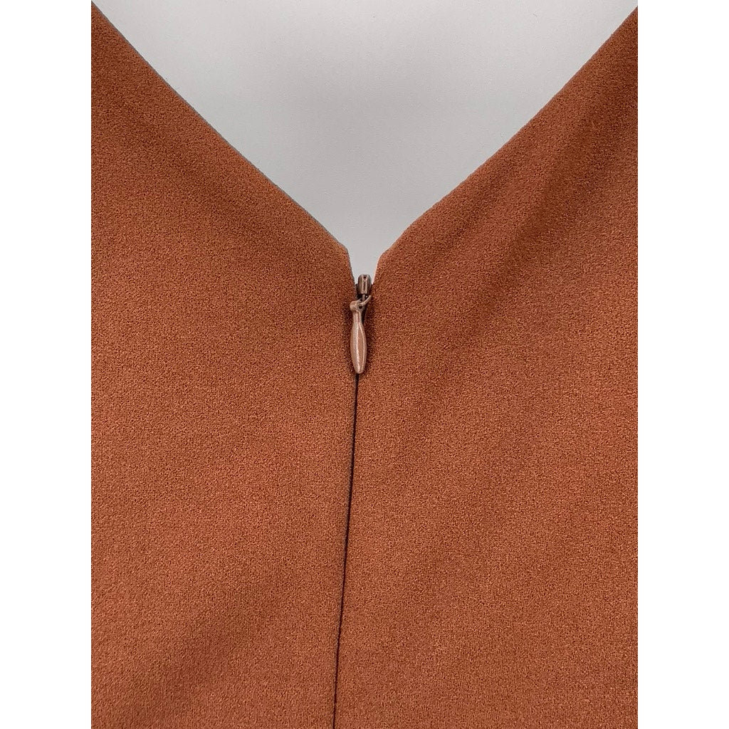 RACHEL RACHEL ROY Women's Brown V-Neck Ruffle-Sleeve Cropped Jumpsuit SZ XL