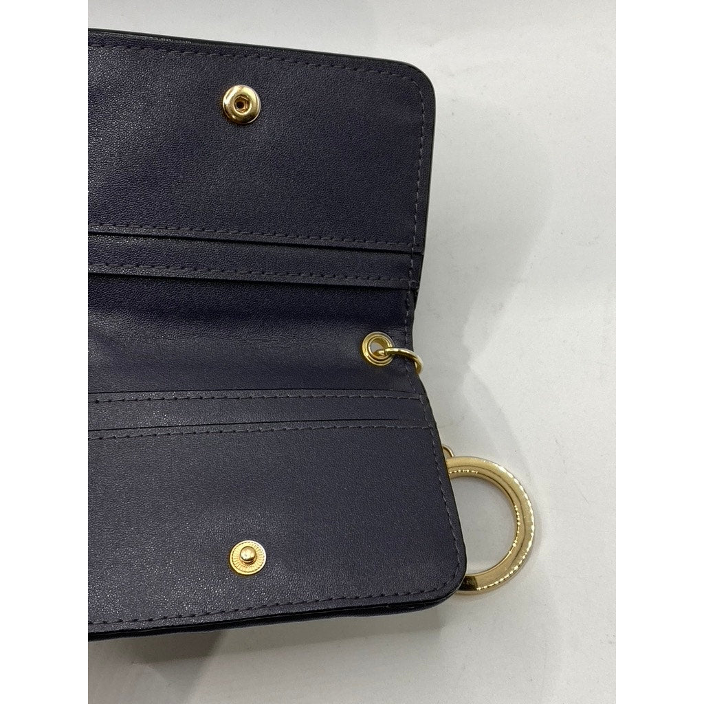 VICTORIA'S SECRET Women's Navy Blue Woven Small Wallet