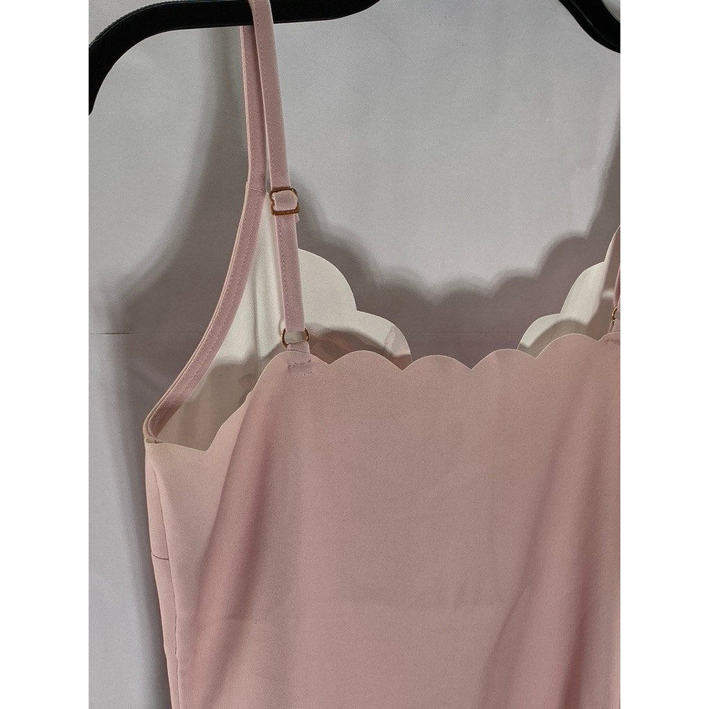 TED BAKER LONDON Women’s Pink Scallop Trim Floral Adjustable Strap Cami Top SZ S