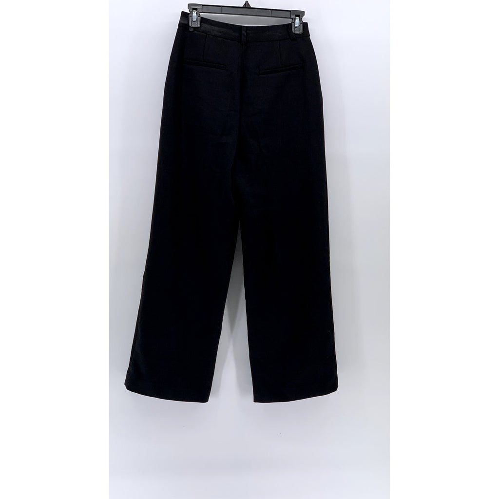 BLACKUP Women's Black Relaxed Fit Wide-Leg High-Rise Pleated Pant SZ S