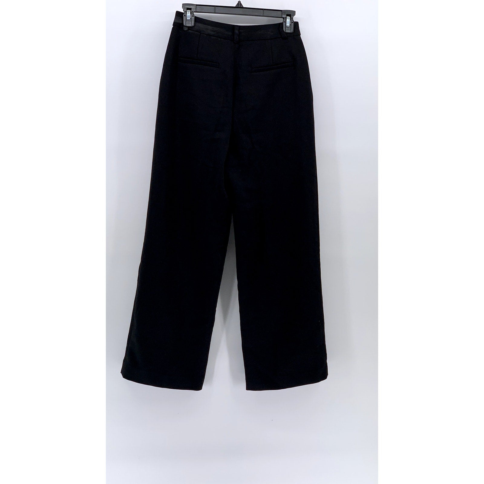 BLACKUP Women's Black Relaxed Fit Wide-Leg High-Rise Pleated Pant SZ S