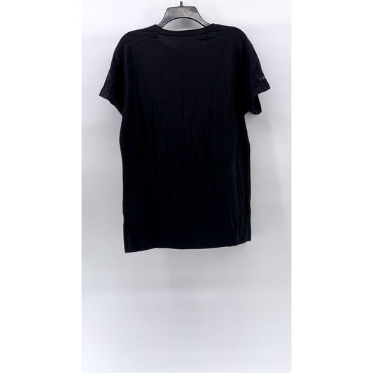 ALPHALETE Men's Black Solid Crewneck Short Sleeve Casual T-Shirt SZ M