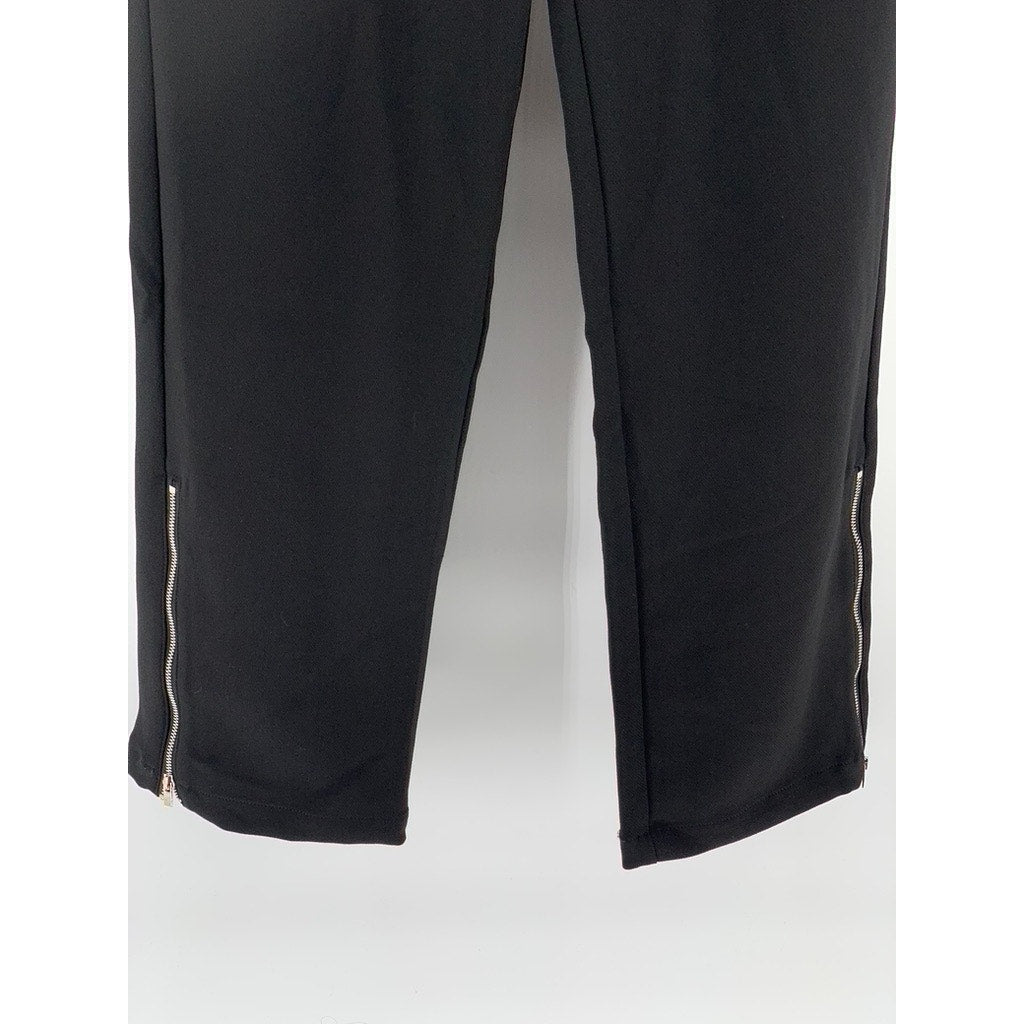 CHIC ERRO Men's Black Straight-Leg Zipper Hem Pants SZ XL