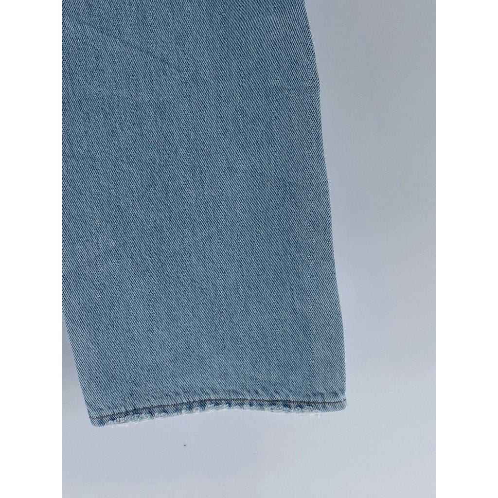 MADEWELL Women's Light Blue Denim Distressed 90's Straight Jeans SZ 26