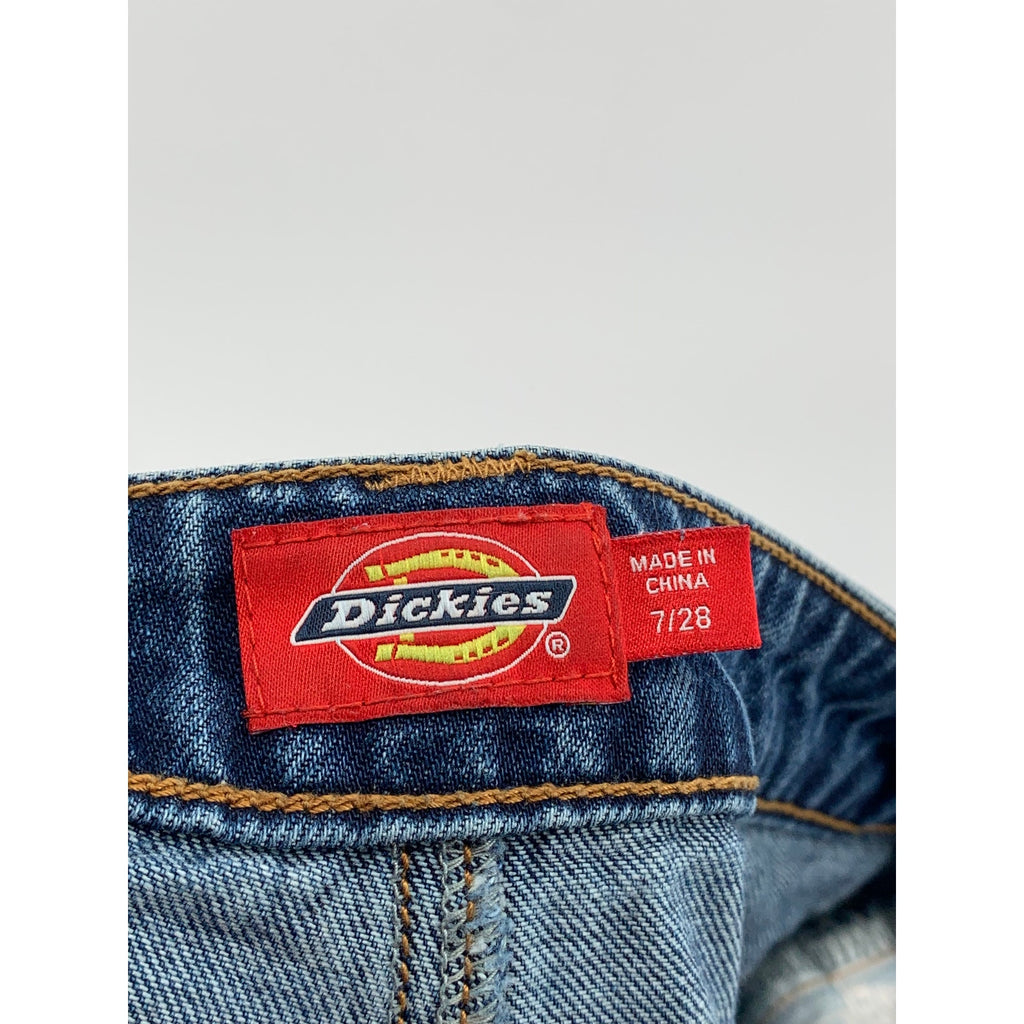 DICKIES Women's Vintage Y2K Blue Denim Cuffed Five-Pocket Jeans SZ 7/28