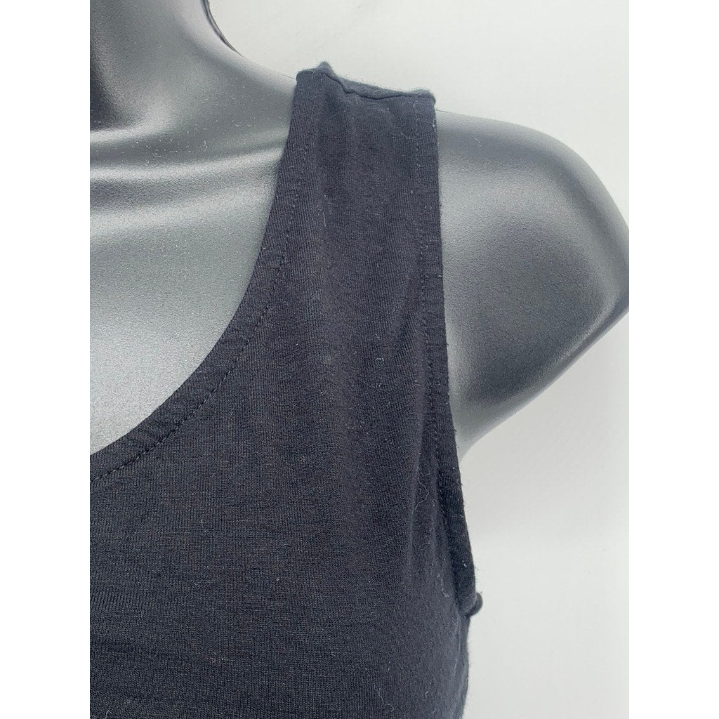 ASOS Women's Black Solid One Shoulder Casual Sleeveless Cropped Top SZ 4