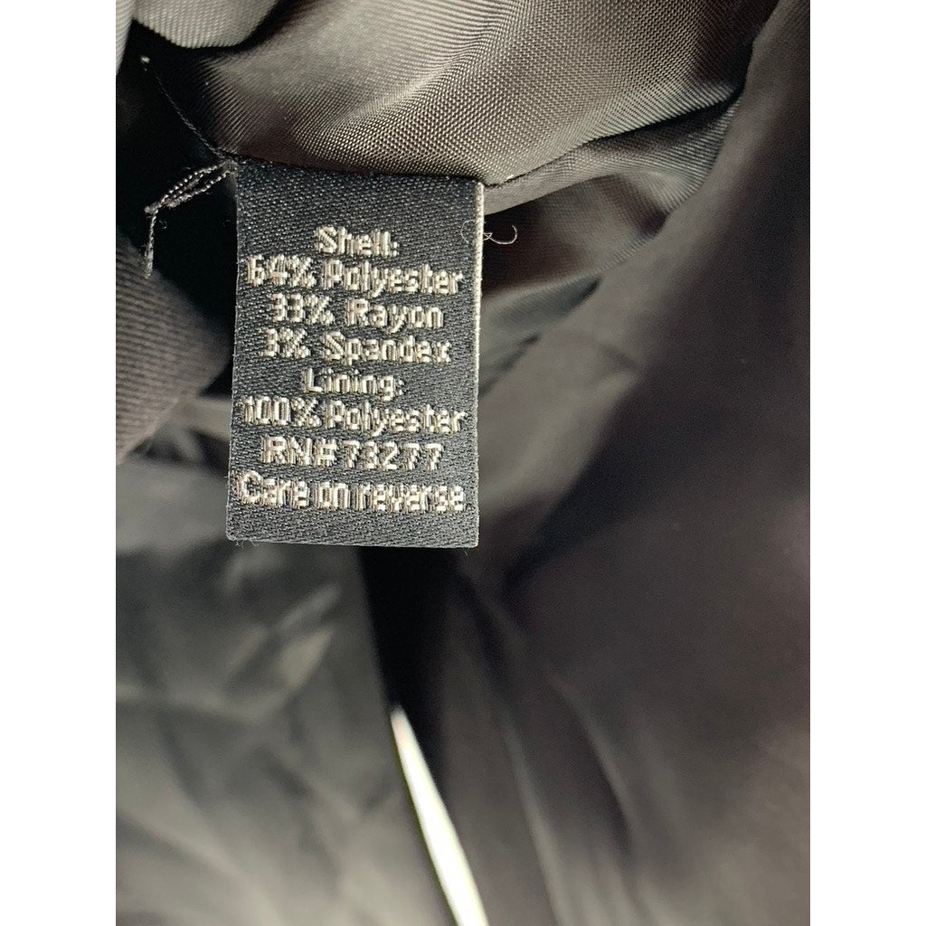 APT. 9 Women's Black Solid Hook & Bar V-Neck Long Sleeve Blazer SZ 4