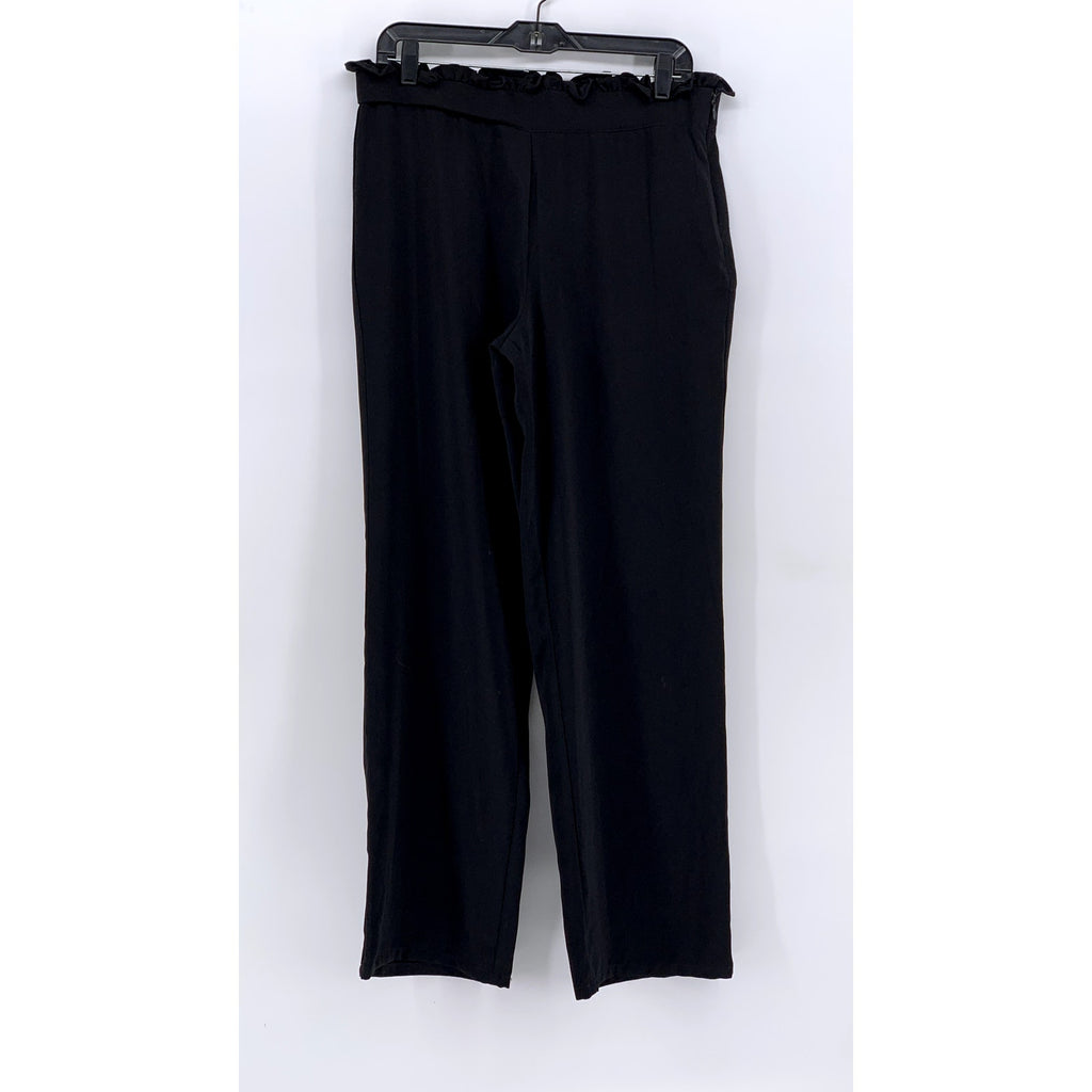 NANETTE NANETTE LEPORE Women's Black Ruffle Waist Pants SZ 6