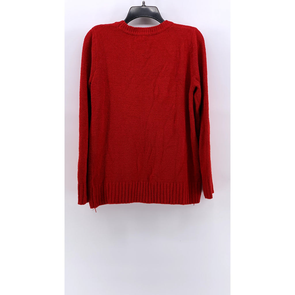 WHITE STAG Women's Red Crewneck Knit Pullover Sweater SZ M
