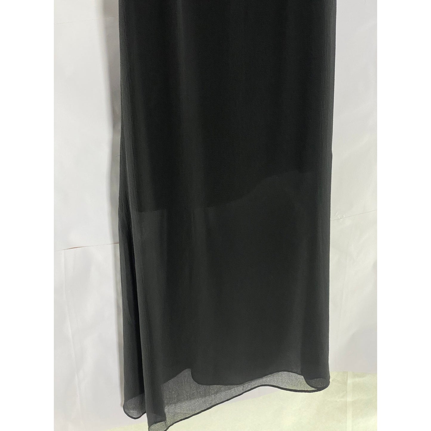 ALLSAINTS Black Sheer Illusion Hem Ruched Ariya Goth Grunge Midi Dress SZ 0