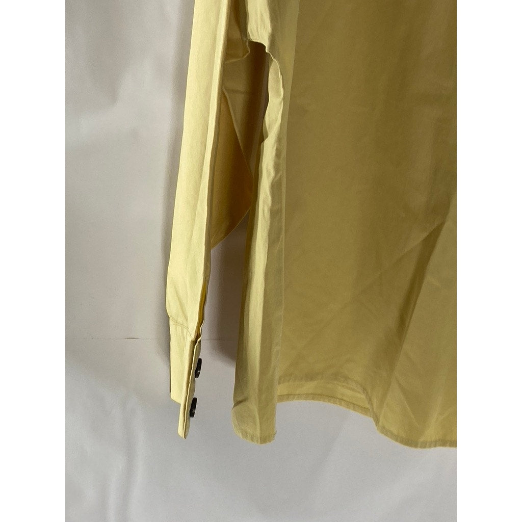 ZARA Women's Yellow Side Button Collar Long Sleeve Top SZ XS