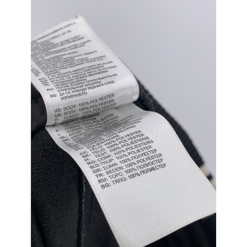 ADIDAS Men's Black-White 3-Stripe Relaxed Fit Straight Leg Track Pants SZ S