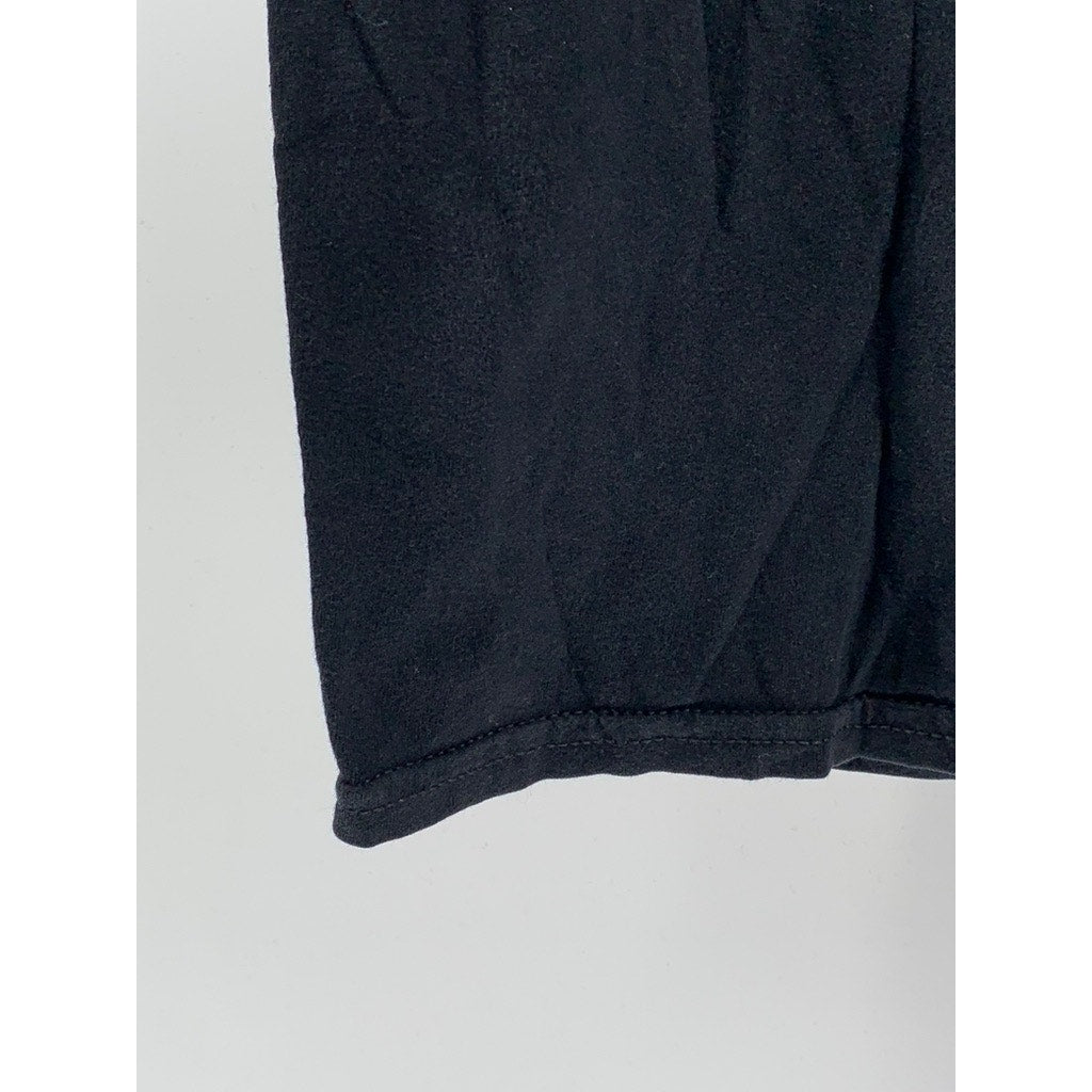 GILDAN Men's Black Skeleton Flame Hand Crewneck Short Sleeve T-Shirt SZ L