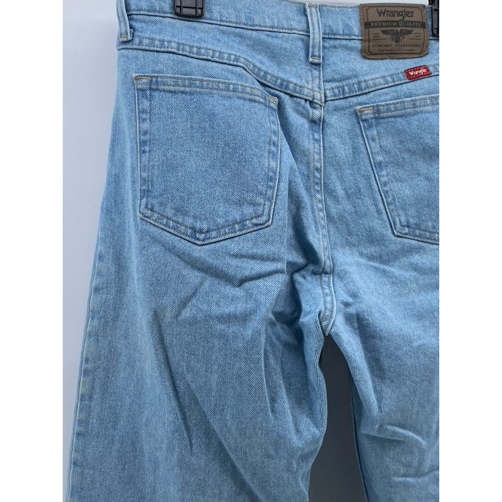 WRANGLER Men's Light Wash Blue Denim Regular-Fit Straight-Leg Jeans SZ 30X32