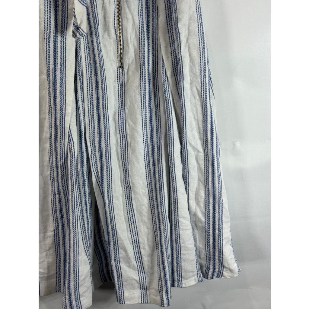 RACHEL RACHEL ROY Women's White/Blue Striped Lola Cutout Knee-Length Dress SZ 4