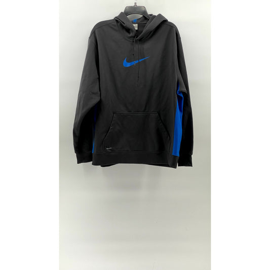 NIKE Men's Blue-Gray Therma-Fit Swoosh Pullover Hoodie SZ XL
