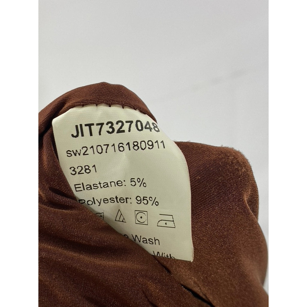 SHEIN Women's Chocolate Brown Mock-Neck Sleeveless Bodysuit SZ M