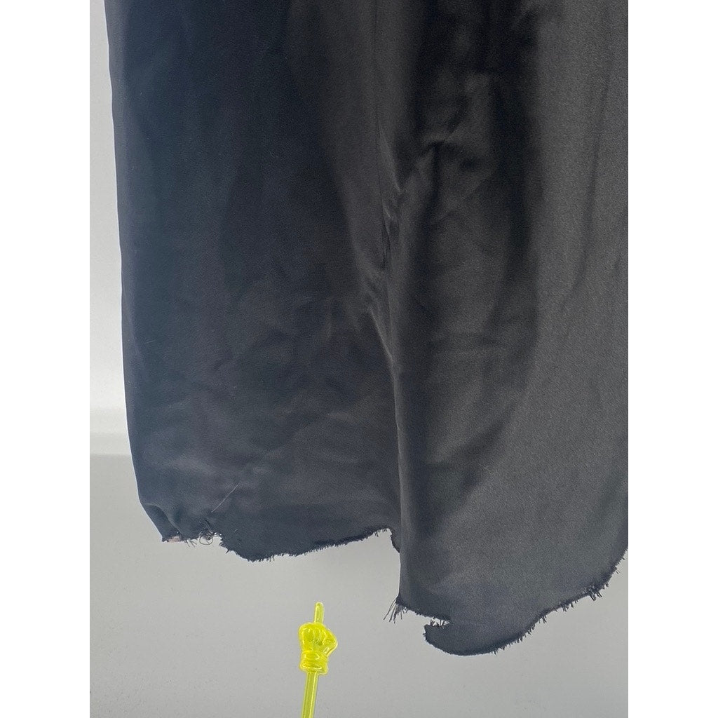 FOREVER 21 Women's Black Solid Lace-Trim Open Tie Back Cowl-Neck Maxi Dress SZ L