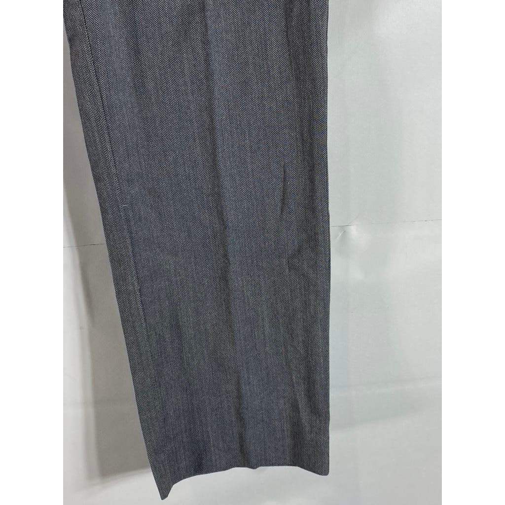 TASSO ELBA Men's Grey Combo Herringbone Florence Wool-Blend Dress Pants SZ 34X30