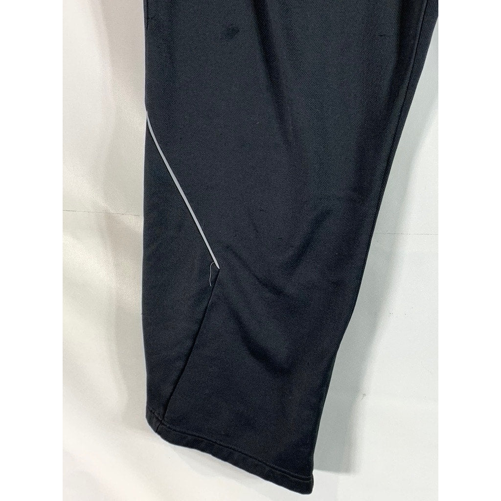 ADIDAS Men's Black/White Elastic Drawstring Waist Pull-On Track Pants SZ XL