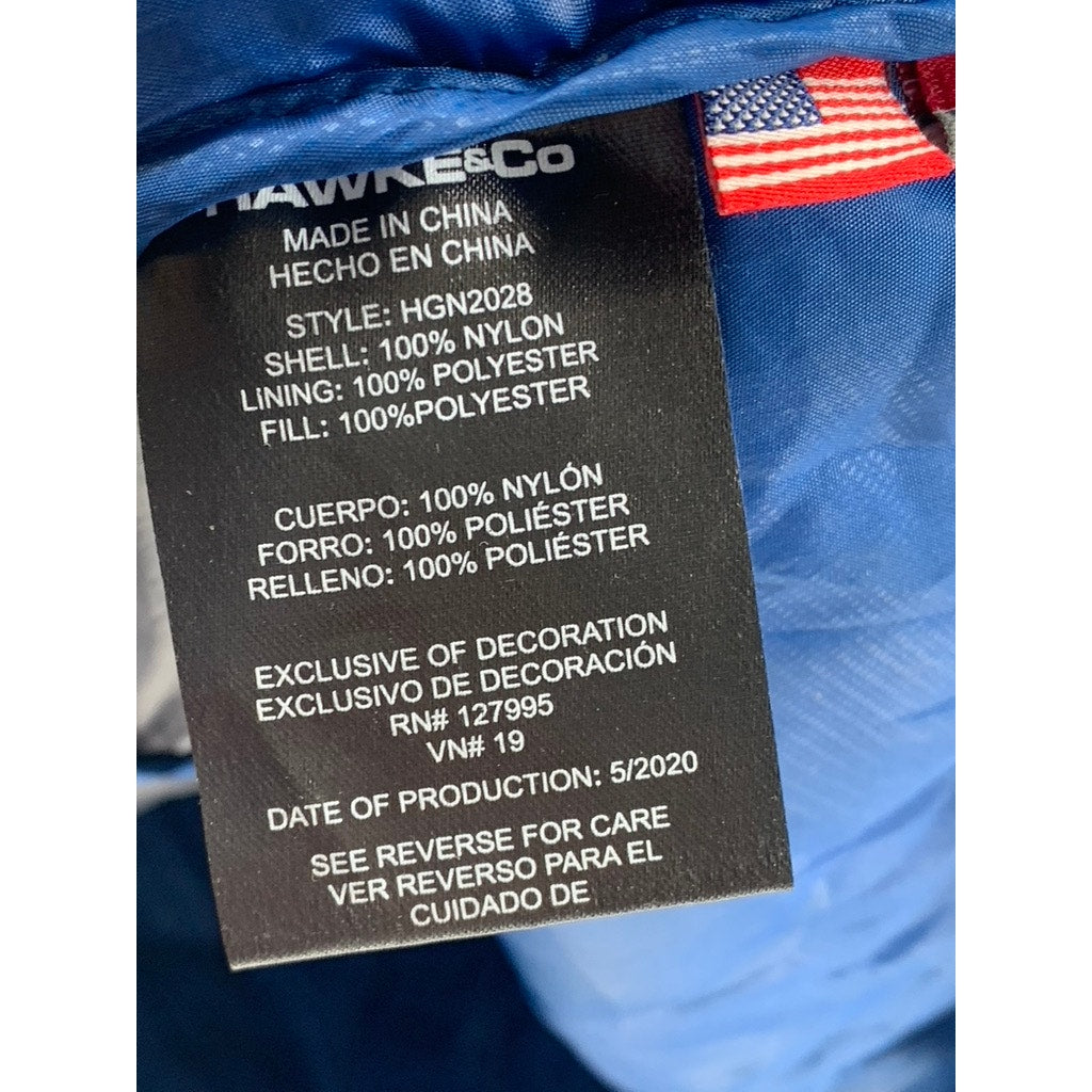 HAWKE & CO Men's Gray Sport Performance Zip-Up Thermal Puffer Jacket SZ L