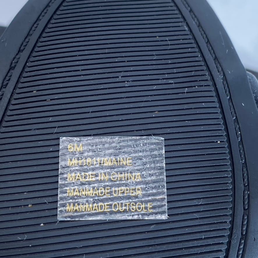 MIA Women's Black Faux-Leather Maine Puffy Braided Square-Toe Sandals SZ 6