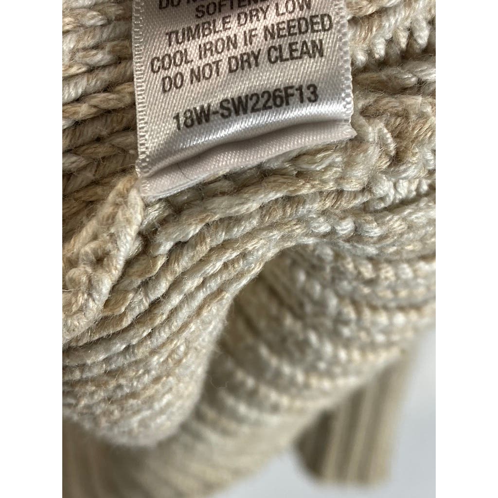 GUIDE SERIES Women's Beige Button Down Ribbed Hooded Sweater SZ 1X