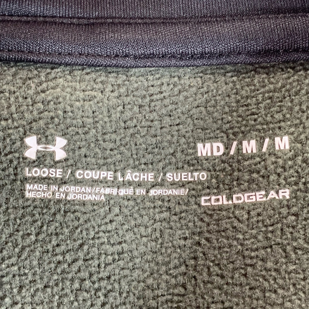 UNDER ARMOUR Men's Dark Green ColdGear Loose-Fit Pullover Hoodie SZ M