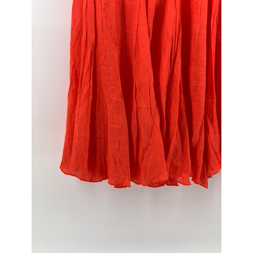 ZAC & RACHEL Women's Orange A-Line Elastic Waist Midi Skirt SZ S