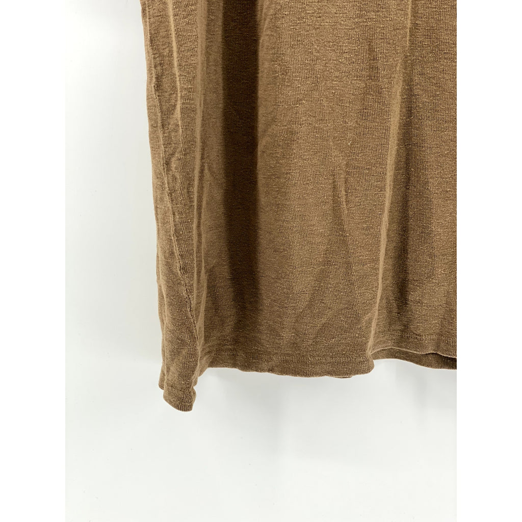 JUNGMAVEN Men's Brown Knit Crewneck Short Sleeve Lightweight Casual T-Shirt SZ L