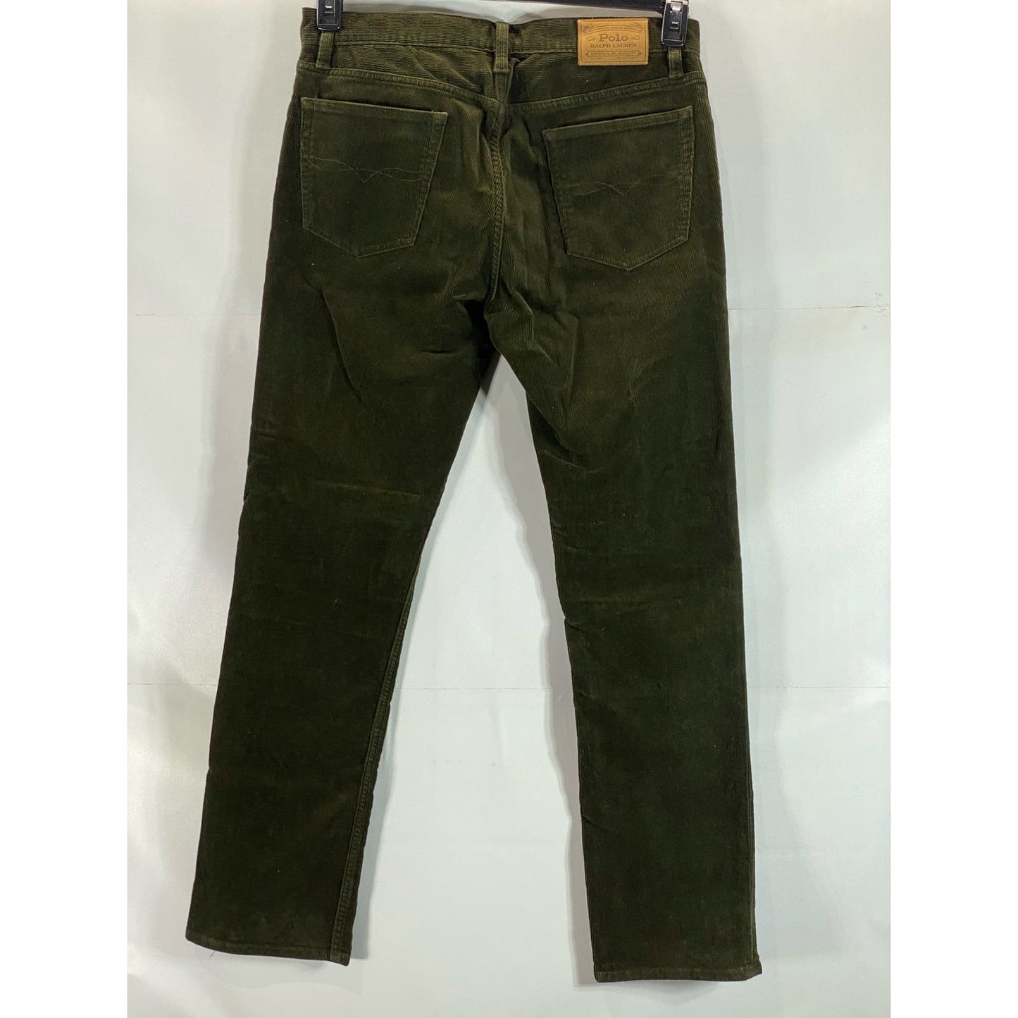 POLO RALPH LAUREN Men's Dark Green Corduroy Varick Slim Straight Pant SZ 33X32