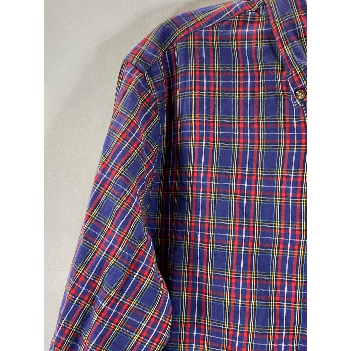 J.CREW Men's Multicolor Plaid Brushed Twill Slim-Fit Button-Up Shirt SZ L