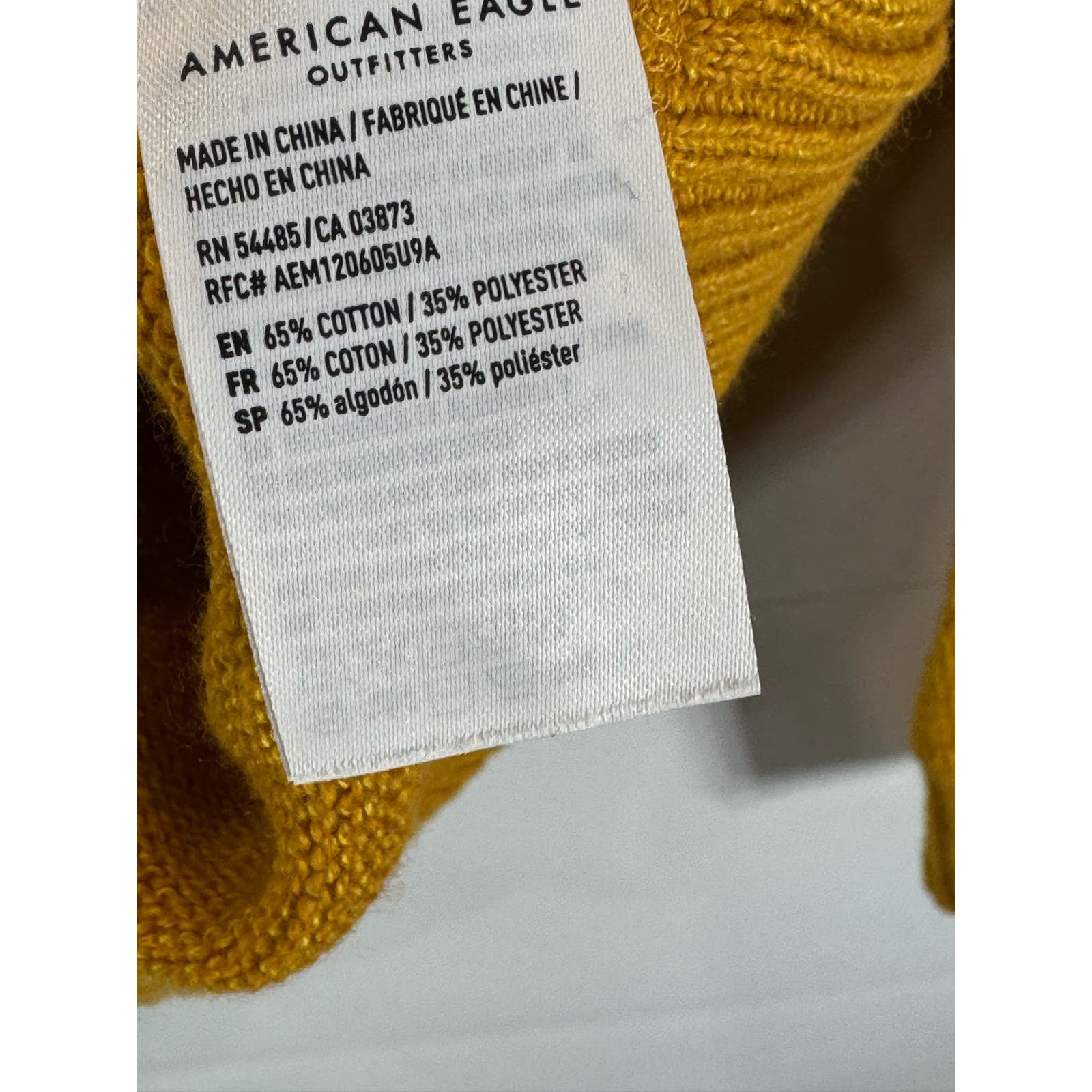 AMERICAN EAGLE OUTFITTERS Men's Dark Yellow Crewneck Pullover Sweater SZ L