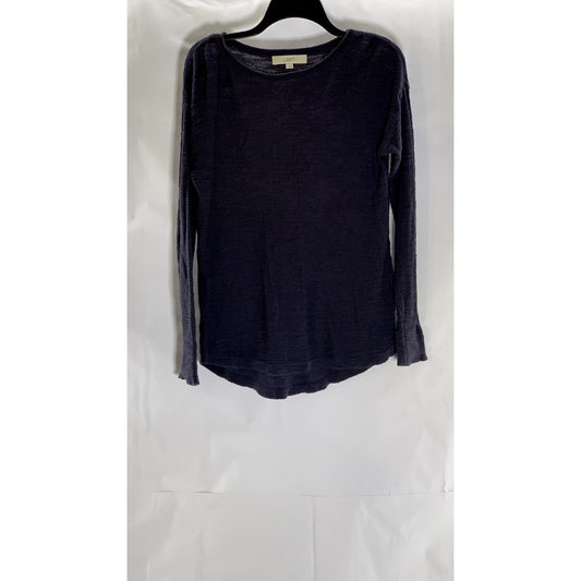 ANN TAYLOR LOFT Women's Navy Knit Crewneck Long Sleeve Pullover Sweater SZ S