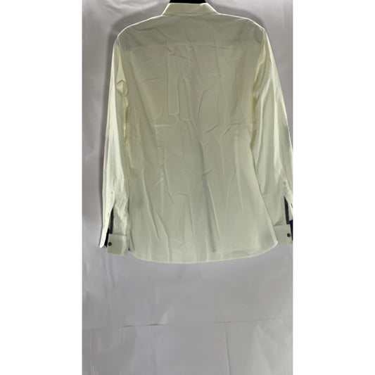 TED BAKER LONDON Men's Off-White Regular Fit Button-Up Long Sleeve Shirt SZ 4(L)