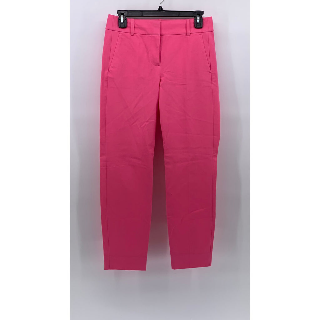 J.CREW Women's Pink Solid Cameron Slim Cropped Bi-Stretch Cotton Blend Pant SZ 2