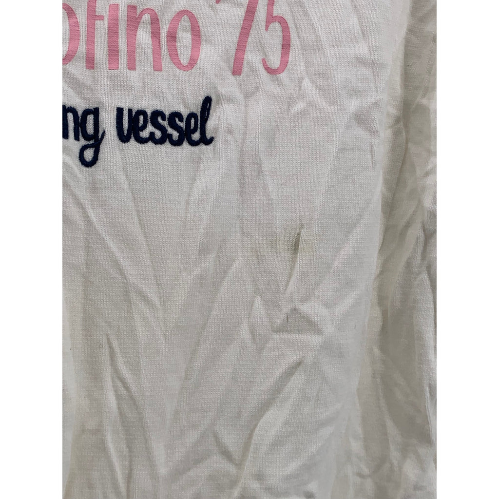 ZARA Men's White-Navy Bai Di Paraggi Embroidered Button-Up Polo Shirt SZ M