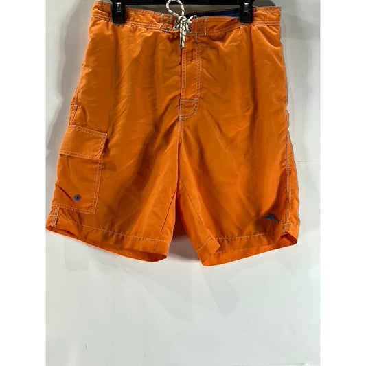 TOMMY BAHAMA Men's Orange Relax Built-In Brief Pull-On Board Shorts SZ M