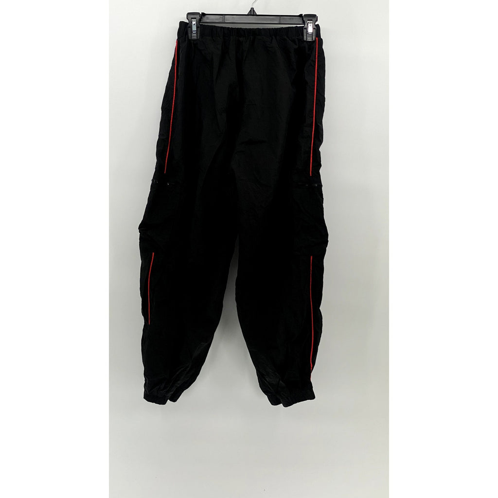 SHIEN Women's Black-Red Striped Pull-On Active Cargo Jogger Pants SZ M(US6)