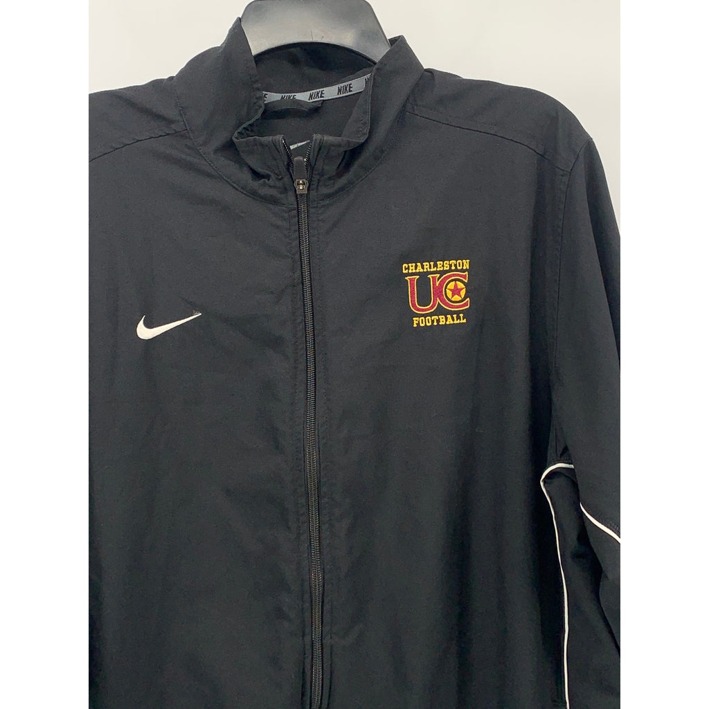 NIKE Men's Black-White Dri-Fit Charleston Football Zip-Up Track Jacket SZ L