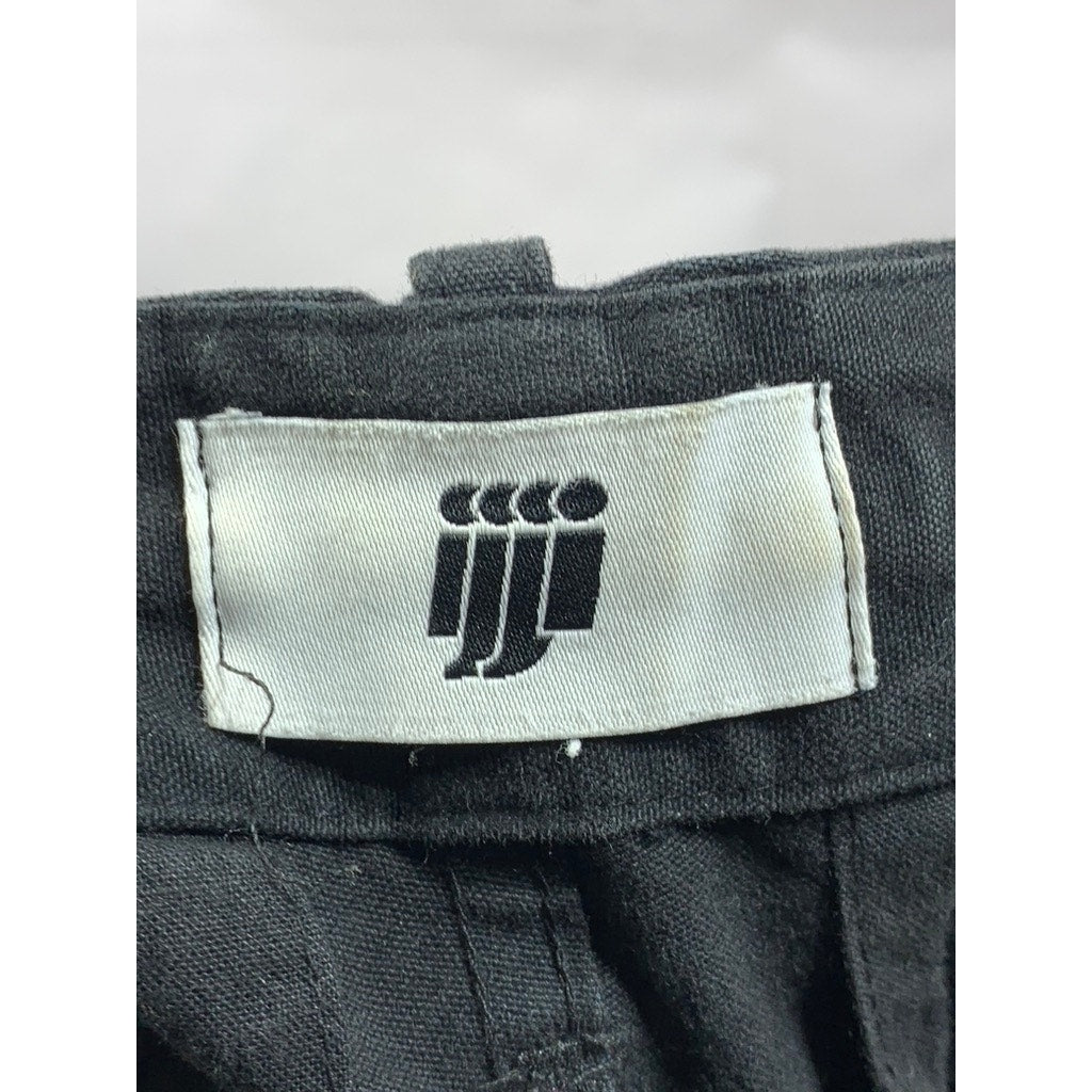 IJJI Unisex Adult Black Canvas Straight-Leg Drawstring Waist Work Pants SZ XS