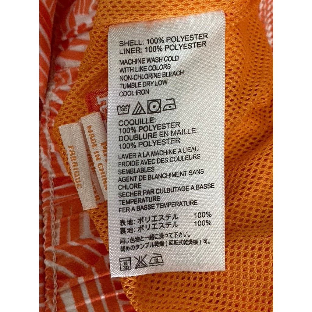 TOMMY BAHAMA RELAX Men's Orange Printed Drawstring Swim Shorts SZ M