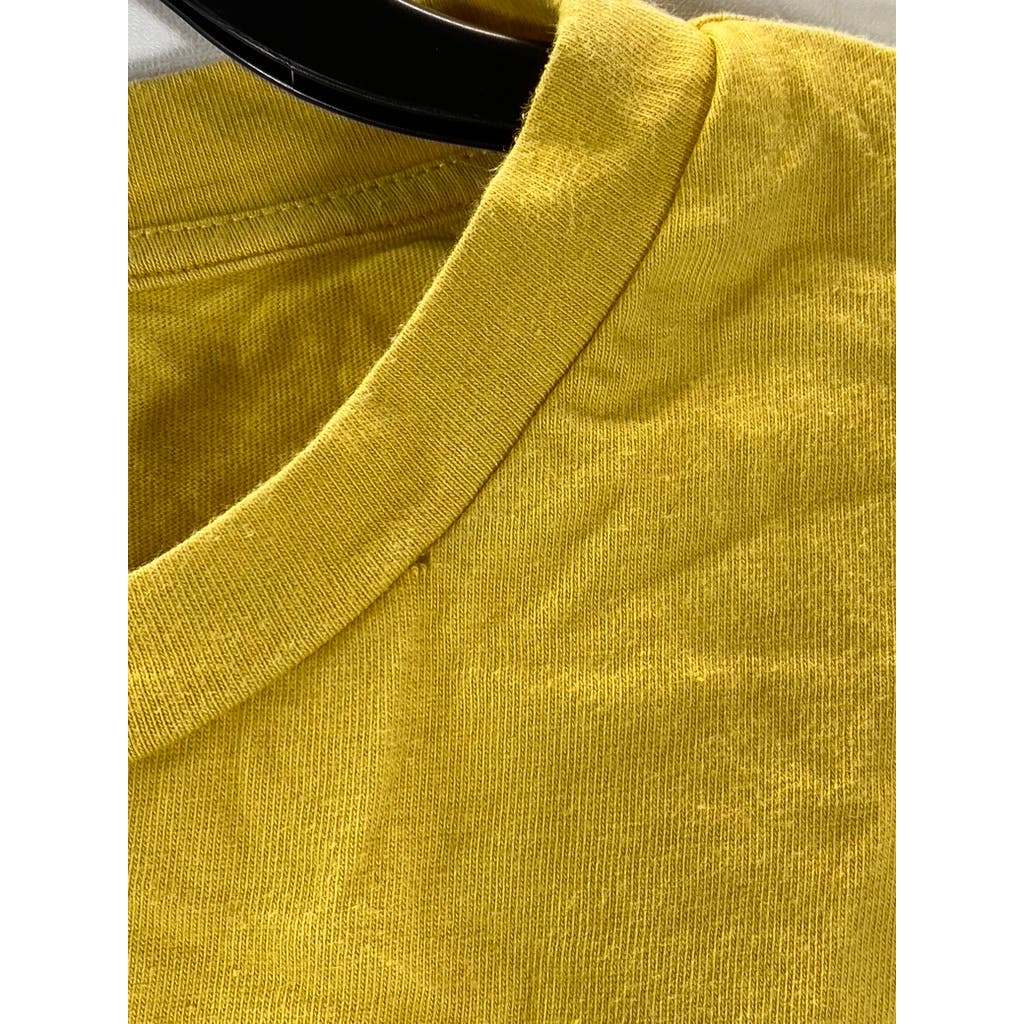 OAK + FORT Women’s Mustard Cotton Crewneck Short Sleeve Crop Top SZ S