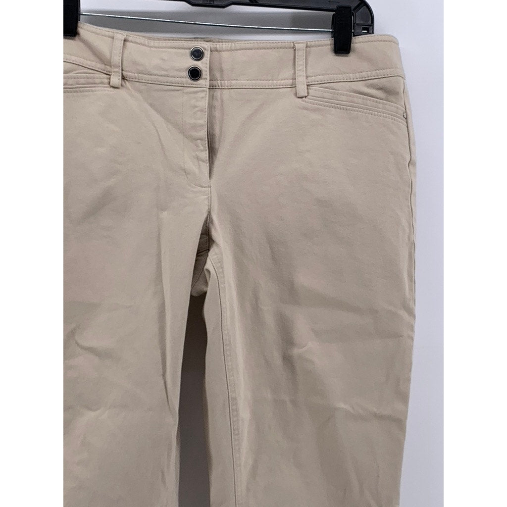 WHITE HOUSE BLACK MARKET Women's Tan Cropped Pants SZ 10