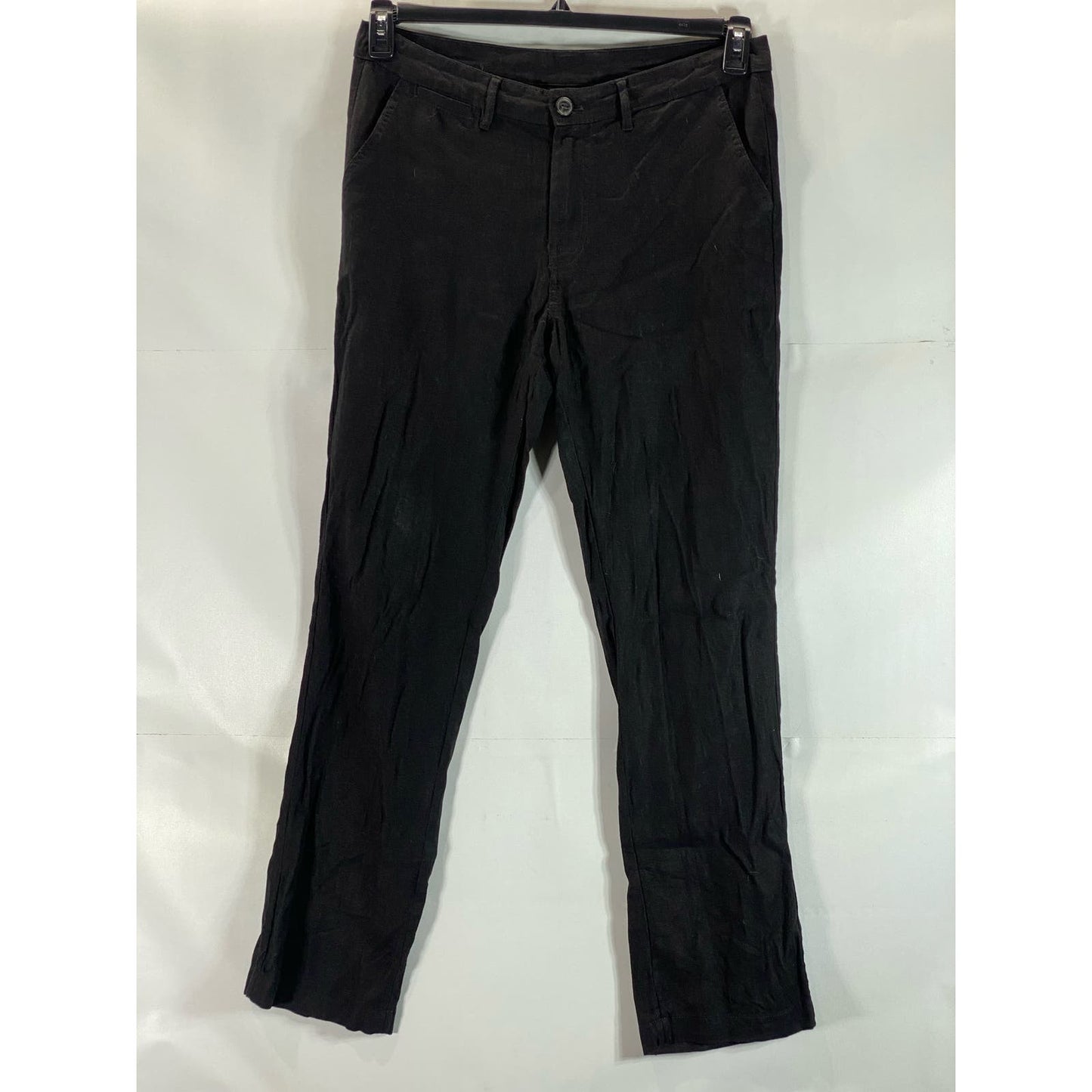 JACHS NEW YORK Men's Black Relaxed-Fit Linen-Blend Bowie Chino Pant SZ 36