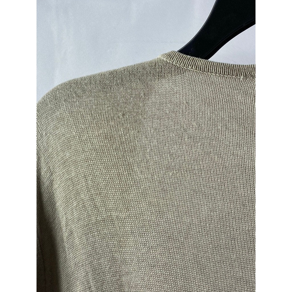 EXPRESS Women's Beige Knit Open-Front Long Sleeve Cardigan SZ XL