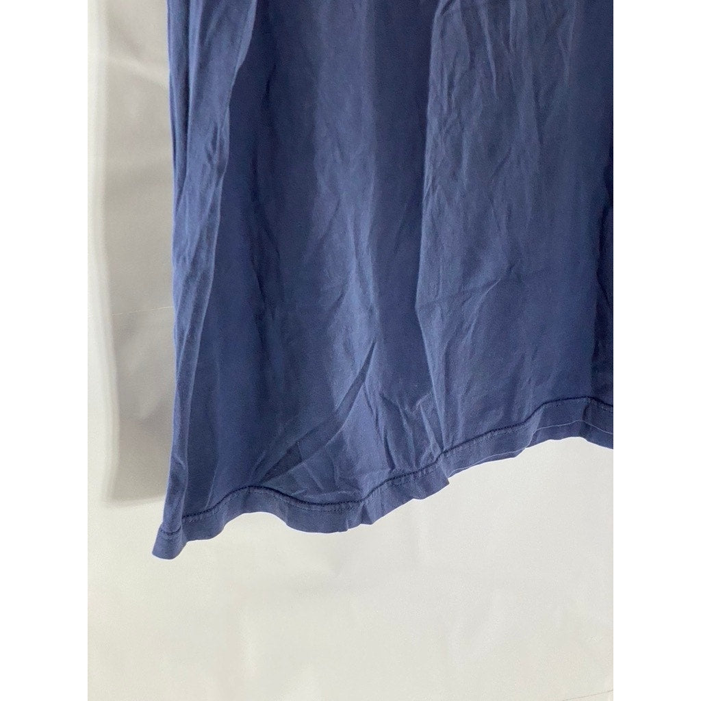 NIKE Men's Navy-Red ATL Logo Crewneck Regular-Fit Short Sleeve T-Shirt SZ L