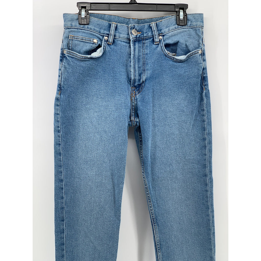 & DENIM Men's Light Blue Wash Slim Five-Pocket Jeans SZ 30X30