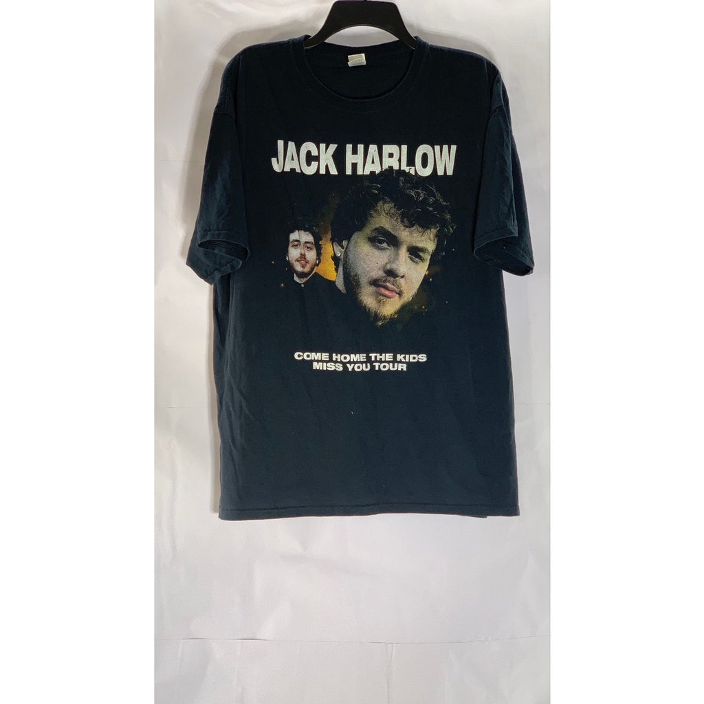 FRUIT OF THE LOOM Men's Black 'Jack Harlow' Tour List Graphic T-Shirt SZ XL
